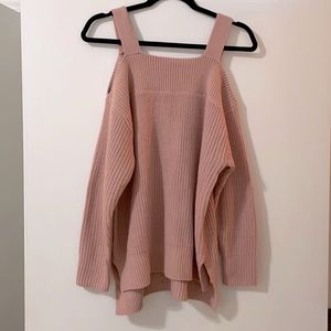 Pink sweater; cold shoulder; size M. NWT